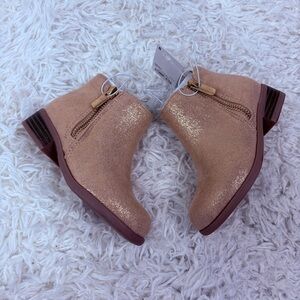 NWT JUMPING BEANS sparkly rose Gold girls Ankle Boots with Zipper size 8